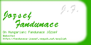 jozsef fandunace business card
